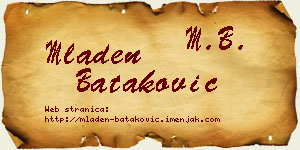 Mladen Bataković vizit kartica